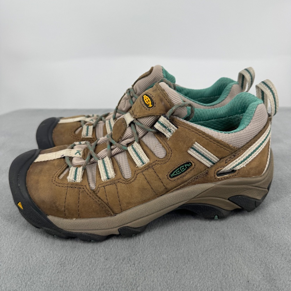 Keen Voyageur Hiking Shoes Womens 8.5 Brown Teal Leather Mesh Trail 1007015M